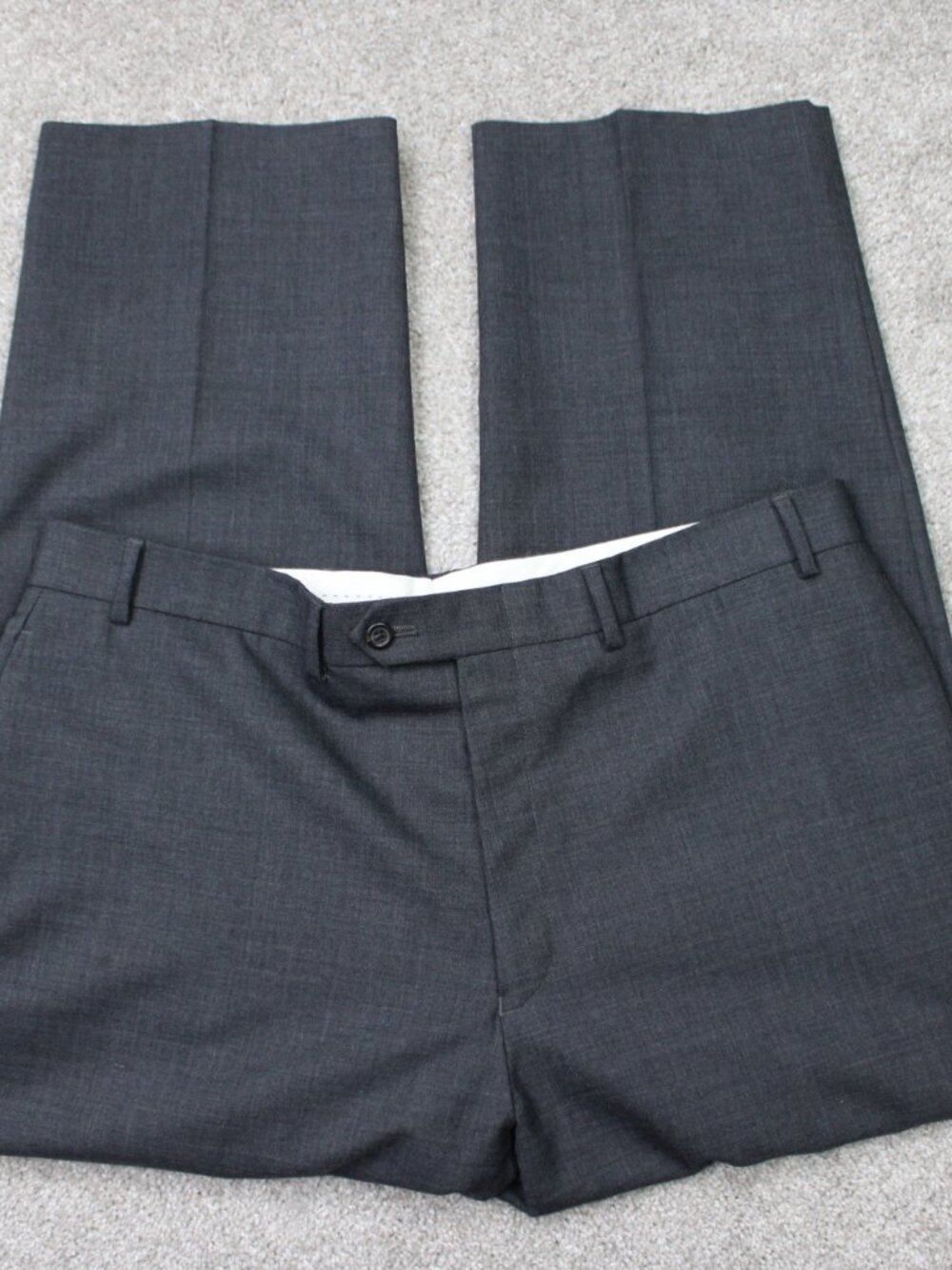 LAUREN Ralph Lauren Pants Mens 36x26 Gray Total Comfort Flat Front 100% Wool